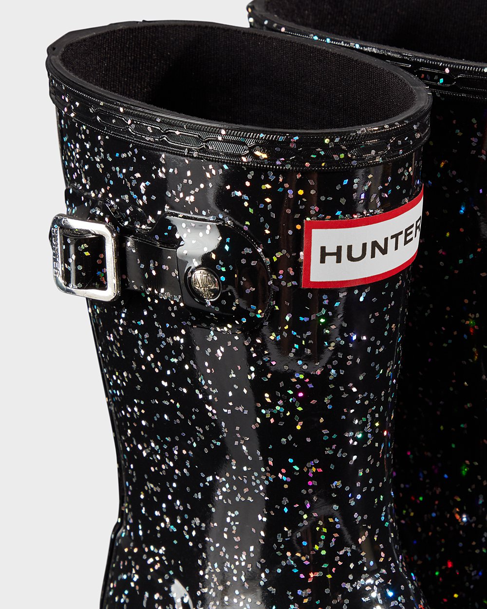 Hunter Niños Original Little Giant Glitter - Botas de Lluvia Negras - 793-HSVPZM